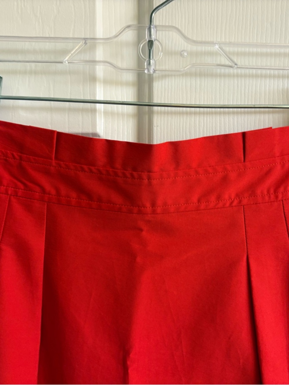 White House Black Market Red Eyelet A-Line Midi Skirt size 0 like new - Picture 3 of 7